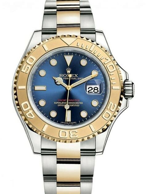 rolex yachtmaster gold and blue|Rolex yacht master for sale.